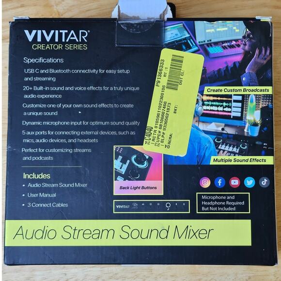 Vivitar Creator Series Audio - Stream Sound Mixer for Vlogging - Picture 2 of 3